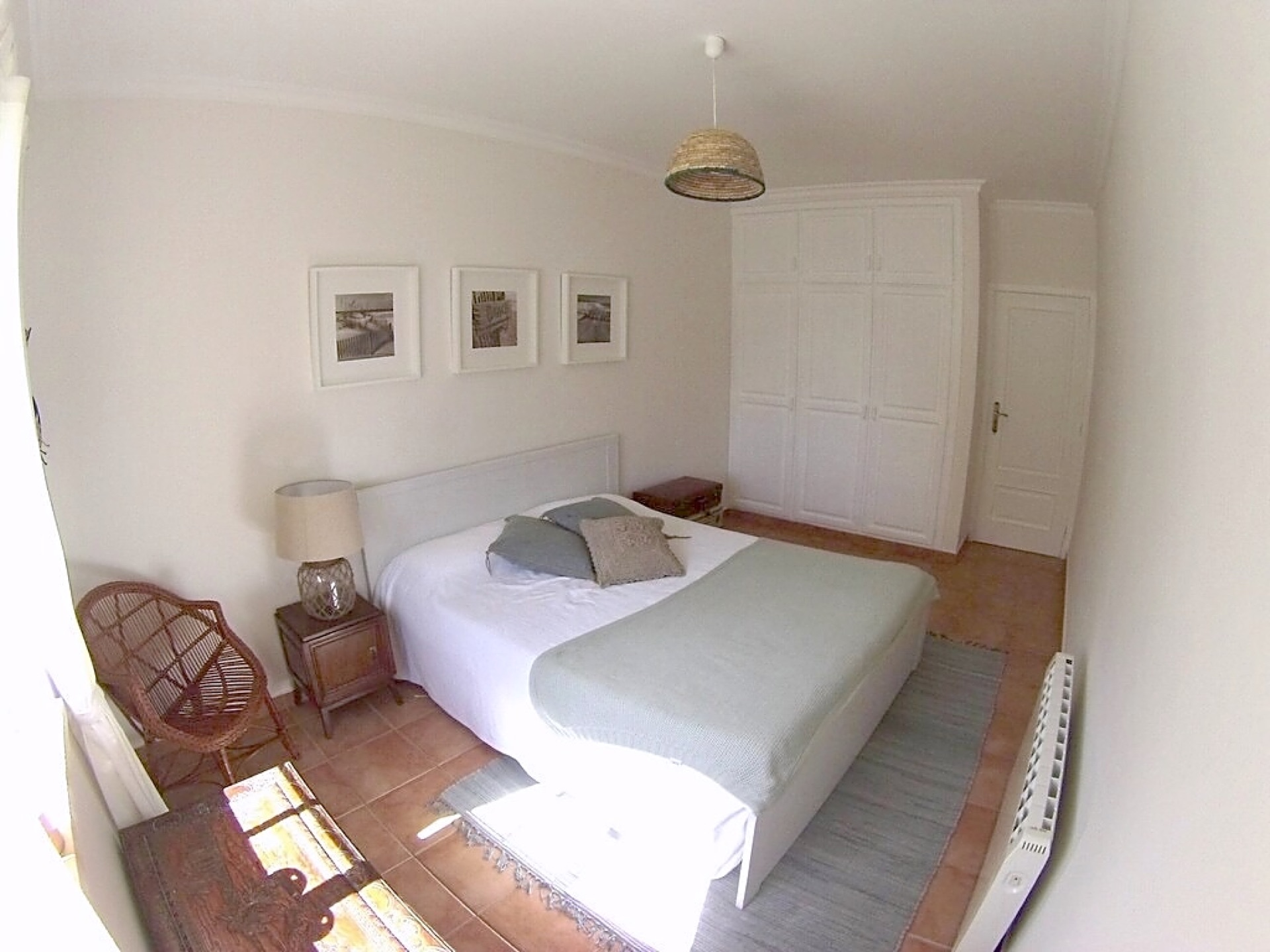 The Travel Room double bedroom with green accents